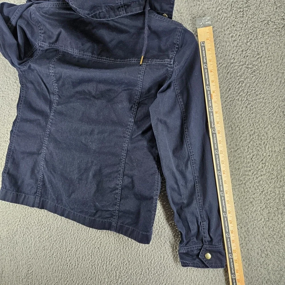 J Crew Women's Jacket Navy Blue Military Field Cargo Jacket‎ Small S Full Zip Up